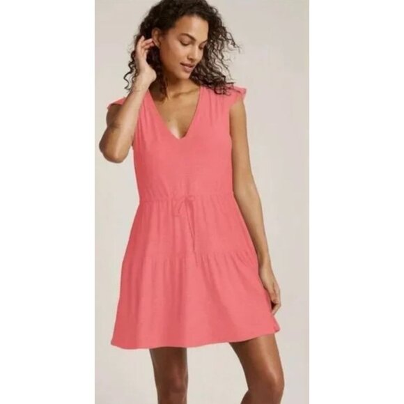 Beyond Yoga Featherweight Out & About Ruffle Mini Tier Dress Tier Peach-sz Mediu - Picture 3 of 11